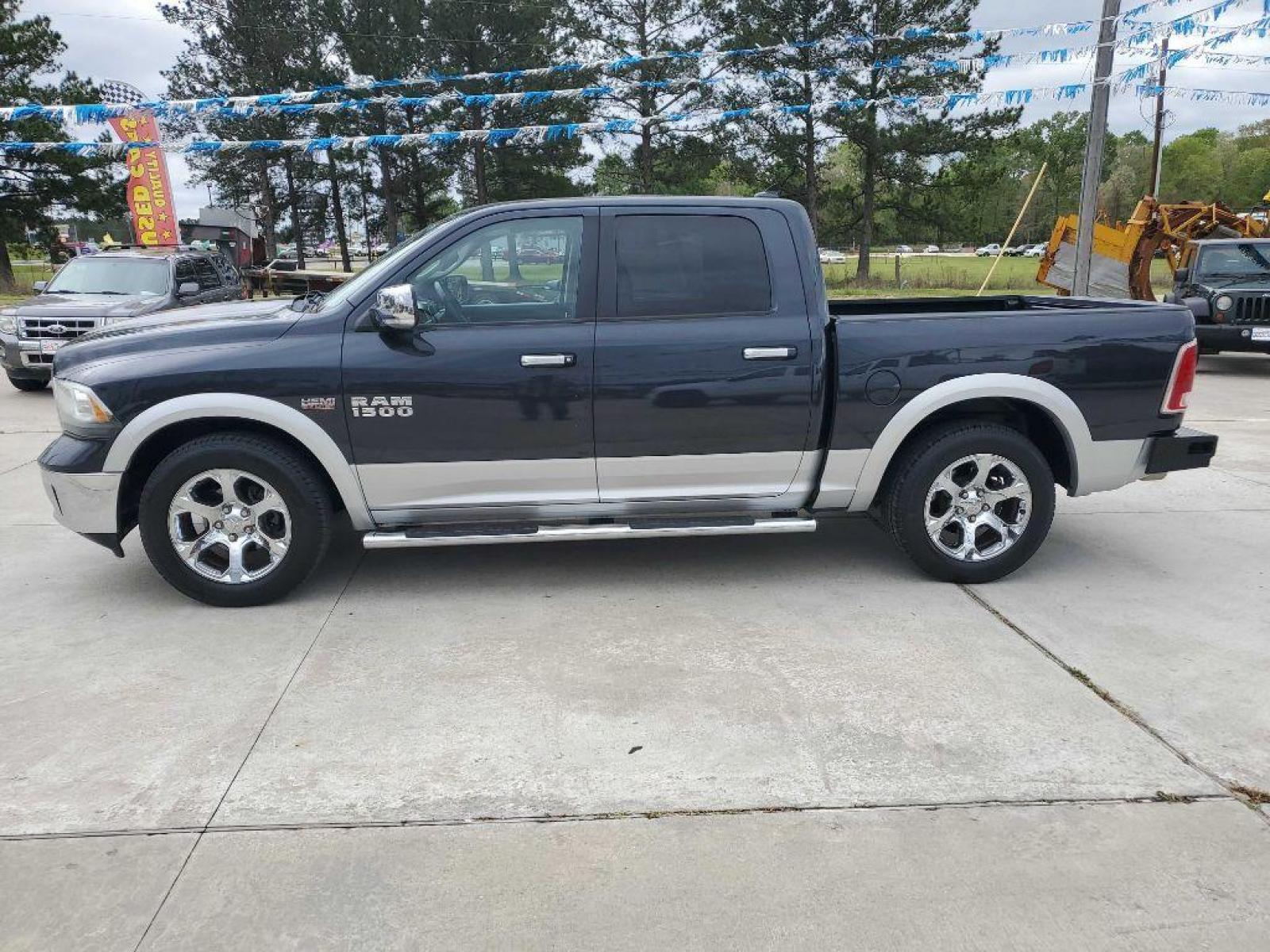 2013 Gray RAM 1500 LARAMIE (1C6RR6NTXDS) with an 5.7L engine, Automatic transmission, located at 3553 US Hwy 190 W., Livingston, TX, 77351, (936) 967-8141, 30.812162, -95.077309 - 1 Owner - Photo #1